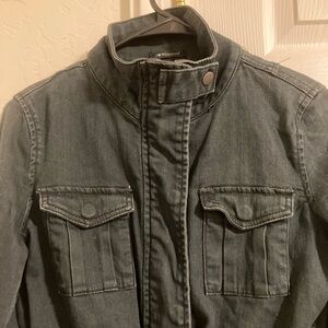 Denim parka jacket
